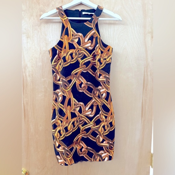 Trina Turk “Aptos” Chain Print Black and Brown Dress - Picture 5 of 15